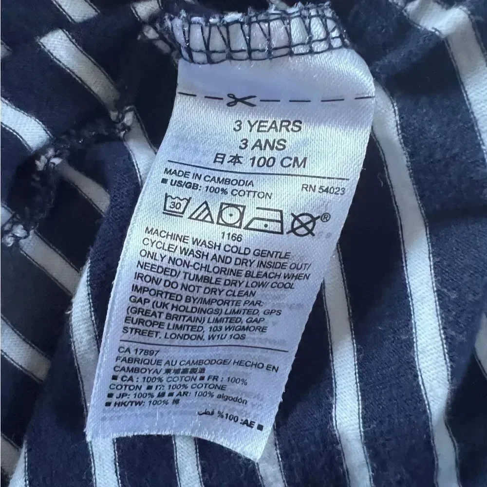 Baby Gap Toddler Print Fit and Flare Dress Navy Stripes 3T EUC